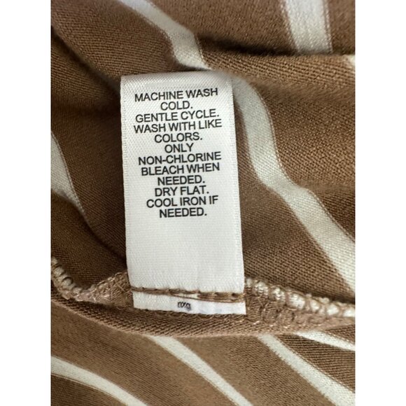 Caato Tan White Striped V-Neck High-Low Maxi Dress w/Pockets Size 22/24W 3X Plus - Picture 8 of 9